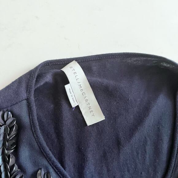 STELLA MCCARTNEY Navy Embellished Jeweled Sleeveless Tunic Top Size 40/M-L - Picture 8 of 11
